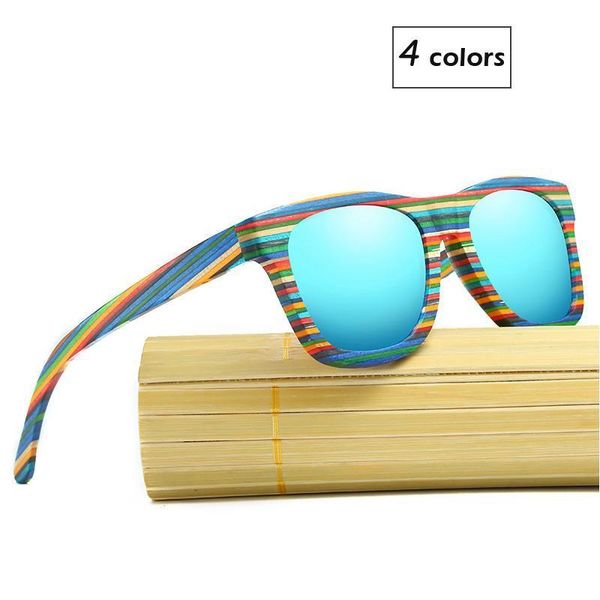 new product wood sunglasses men polarized sun glass women square skateboard glasses bfw005, White;black